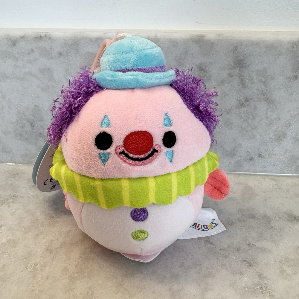 Squishmallows Noy the Blobfish Clown 3" Clip-On NWT Hybrid Crossover Series